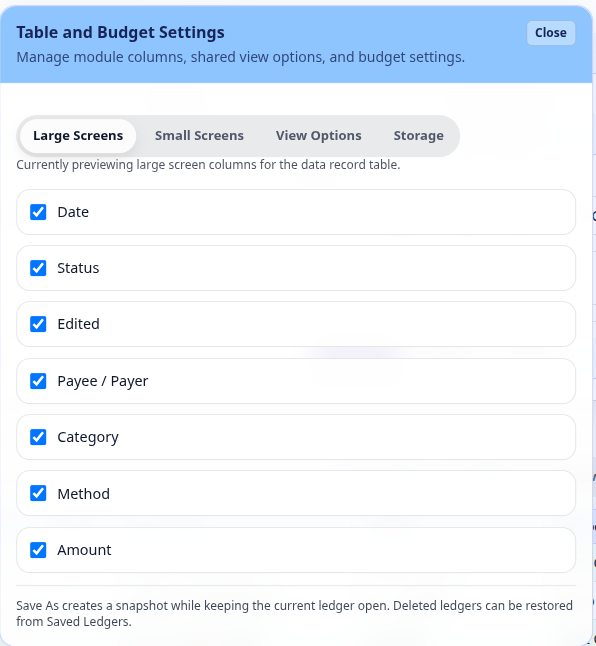 Large-screen columns